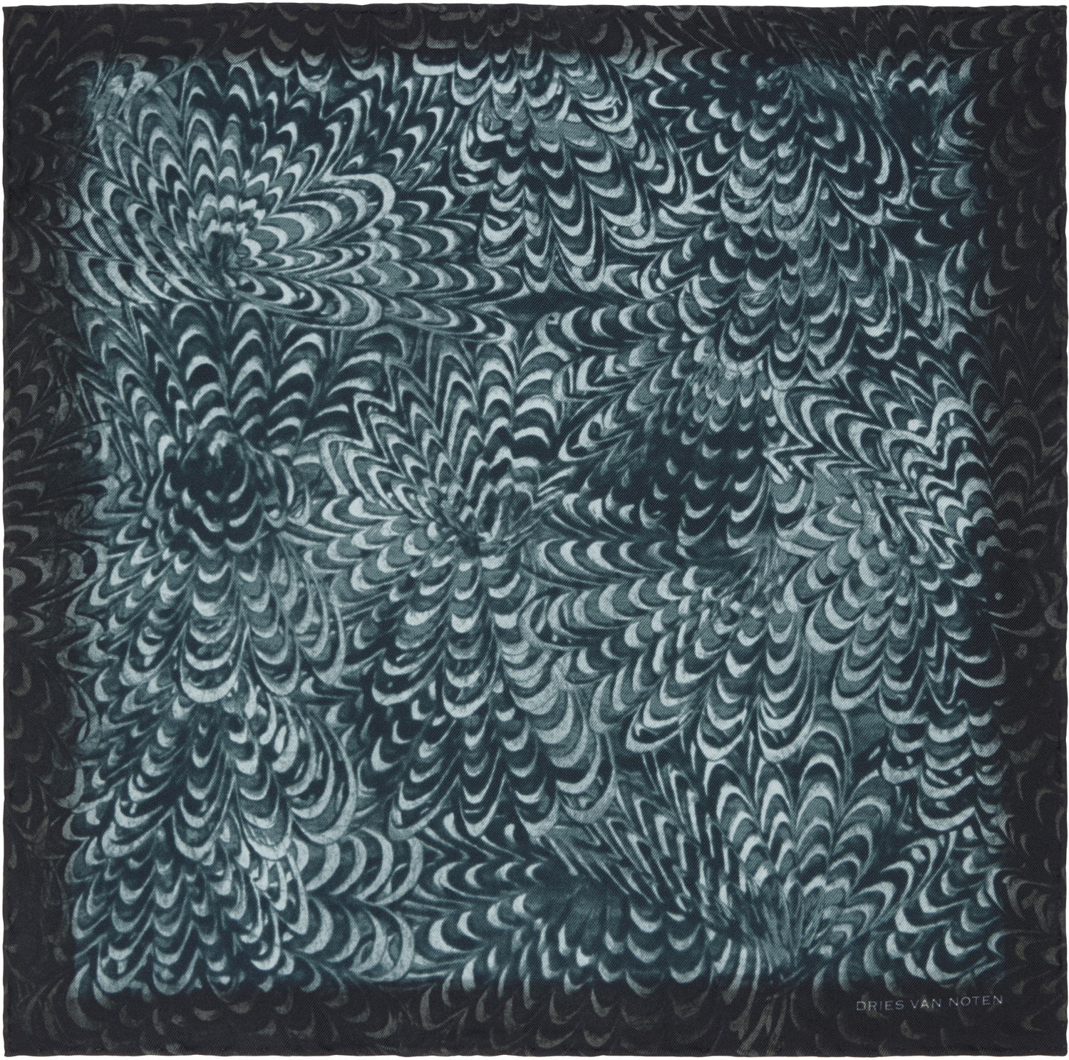 Шал Dries Van Noten Dries Van Noten Silk Pocket Square with Floral Print Синьо | 251-021301-1008, 0