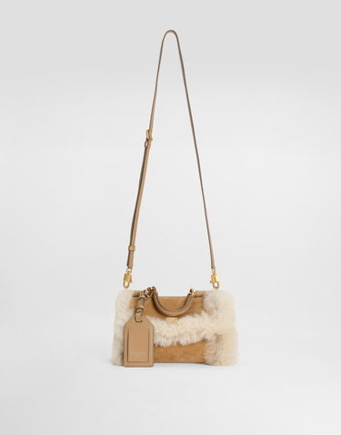Дамска чанта Dolce & Gabbana My Sicily Shearling Handbag Бежово | BB7864BQ5398L798, 2