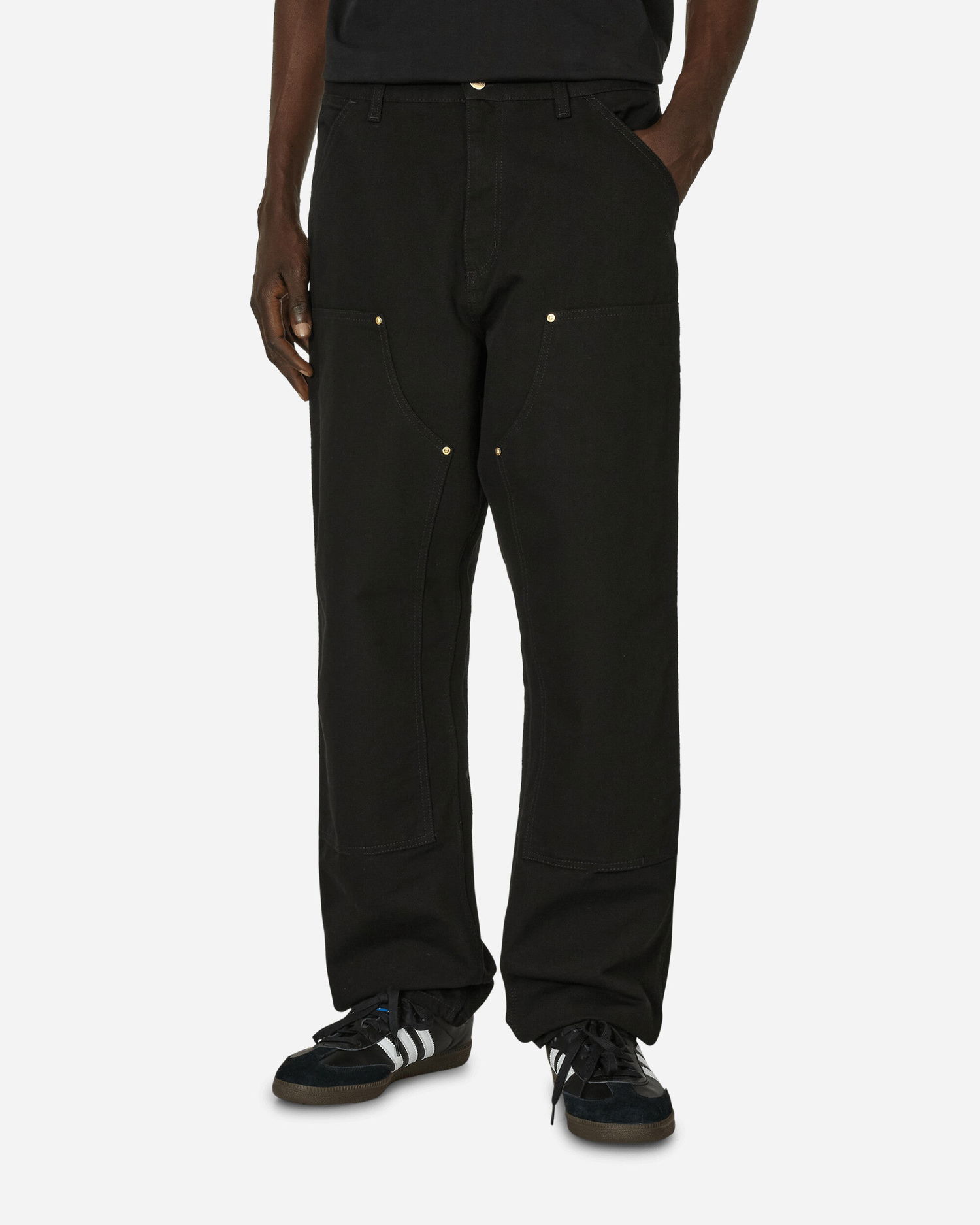 Панталони Carhartt WIP Double Knee Pants Black Rinsed Черно | I031501W 890232, 0