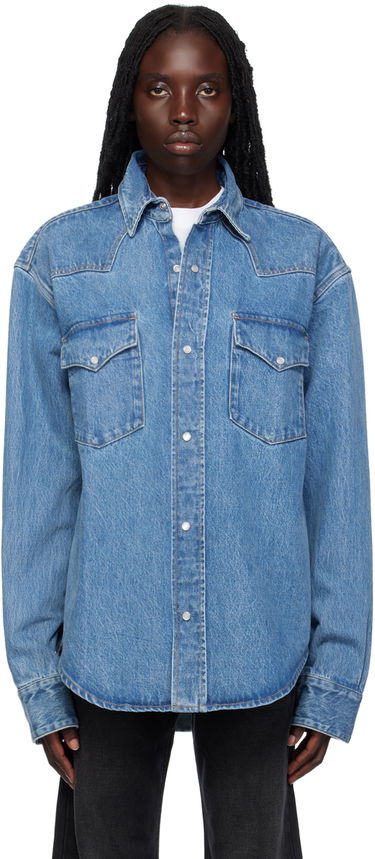 Риза VETEMENTS Flap Pocket Denim Shirt Синьо | VL18SH250N, 0