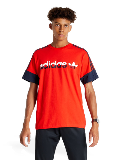 Тениска adidas Originals 3 Stripe Split Tee Червено | H31274