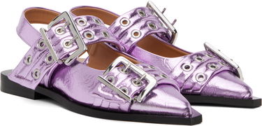 Аксесоари GANNI GANNI Buckle Slingback Flats Лилаво | S2874, 3