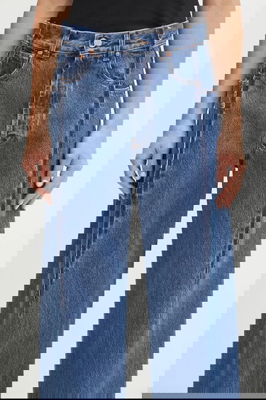 Дънки VETEMENTS VETEMENTS Cut Reconstructed High-Waisted Wide-Leg Jeans Синьо | UH76DP460MB3, 3