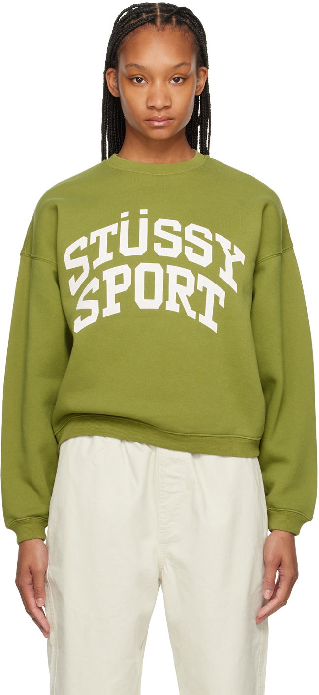 Суитчър Stüssy Green Big Crackle 'Sport' Sweatshirt Зелено | 118537