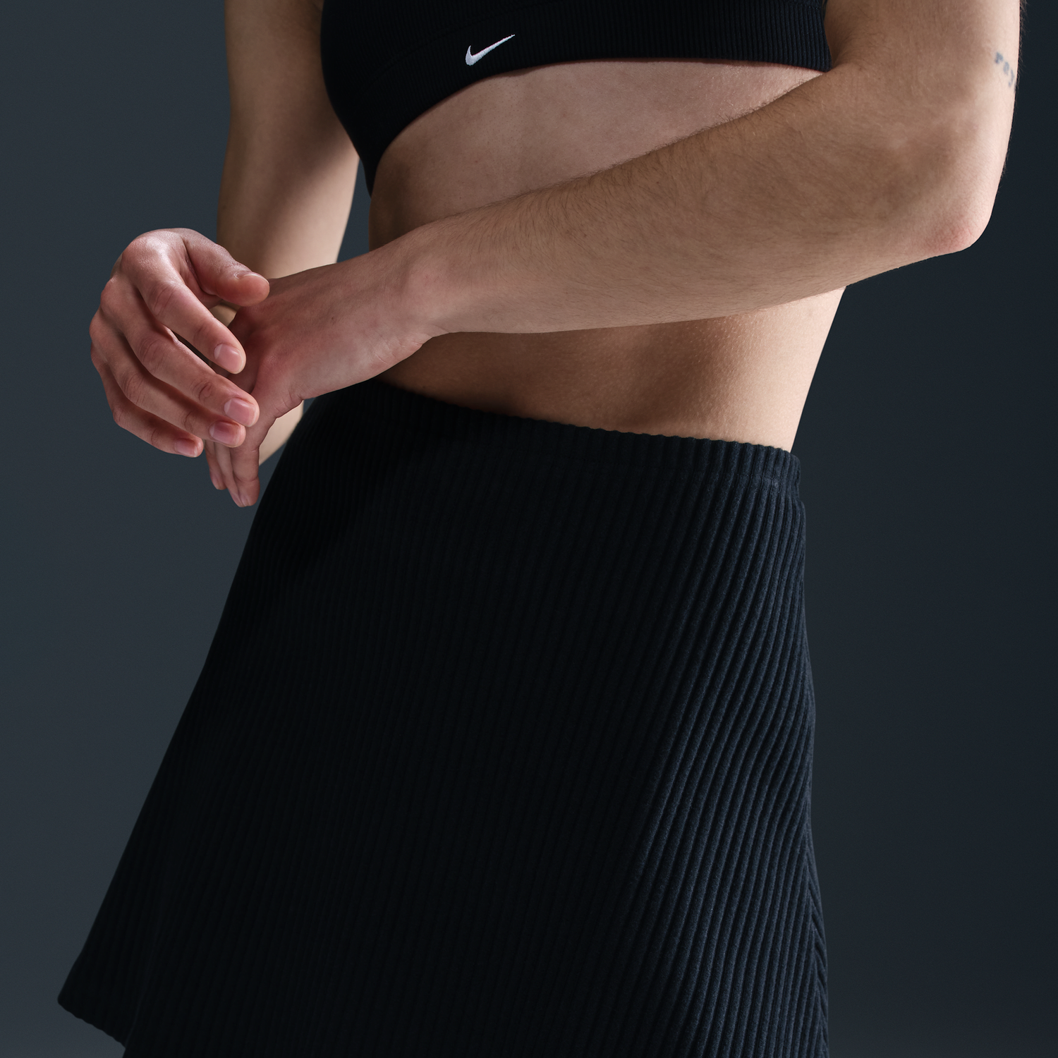Пола Nike Ribbed Mini Skirt Sportswear Chill Knit Черно | HJ1839-010, 1