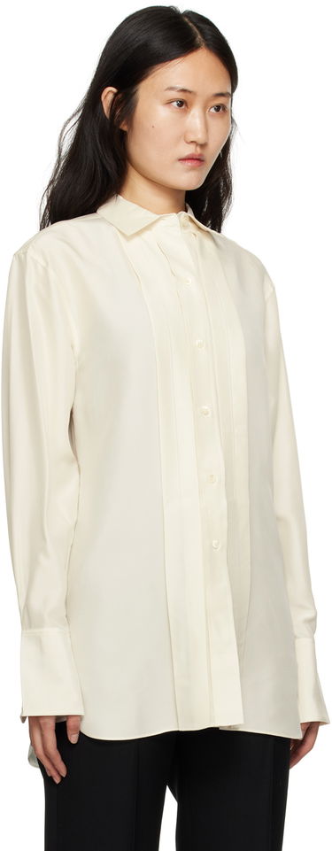 Риза TOTEME TOTEME Women's Pleated Silk Shirt Бяло | 233-5059-231, 1