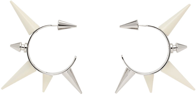 Обеци Acne Studios Silver Spike Earrings Металик | C50365-