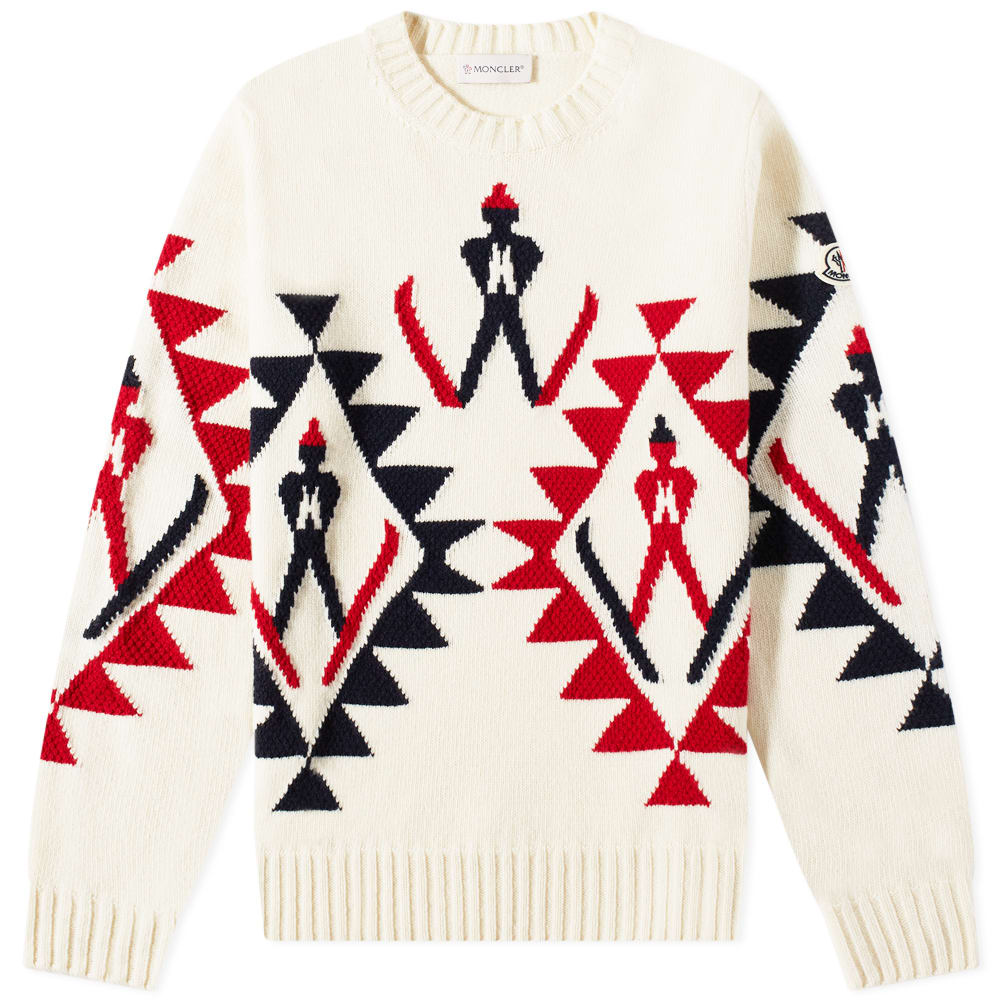 Пуловер Moncler Skiier Intarsia Crew Knit Бежово | 9C000-09-M1241-P04, 0