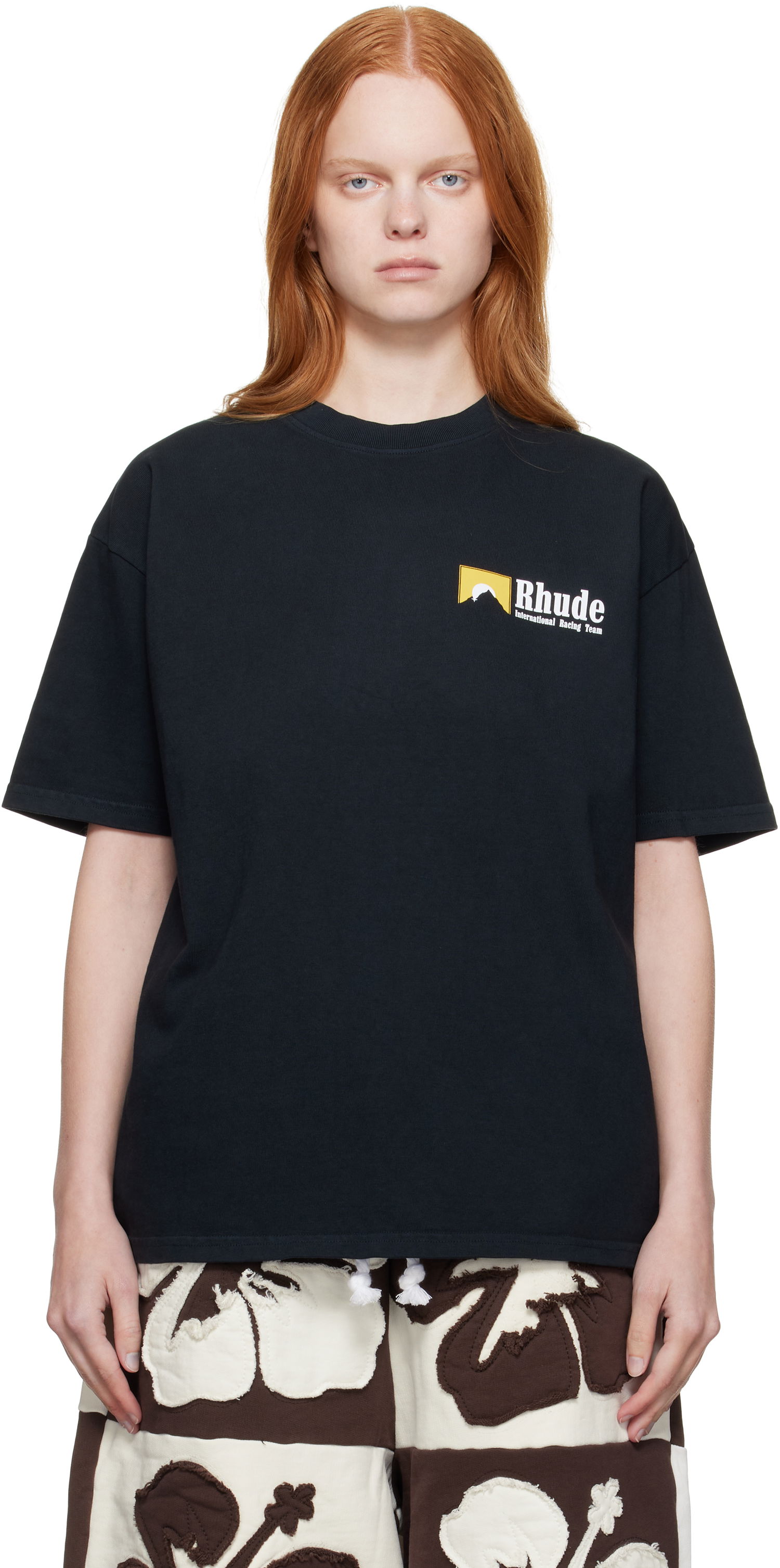 Тениска Rhude Rhude 'International Racing' Logo T-Shirt Черно | RHPF25TT10012, 0