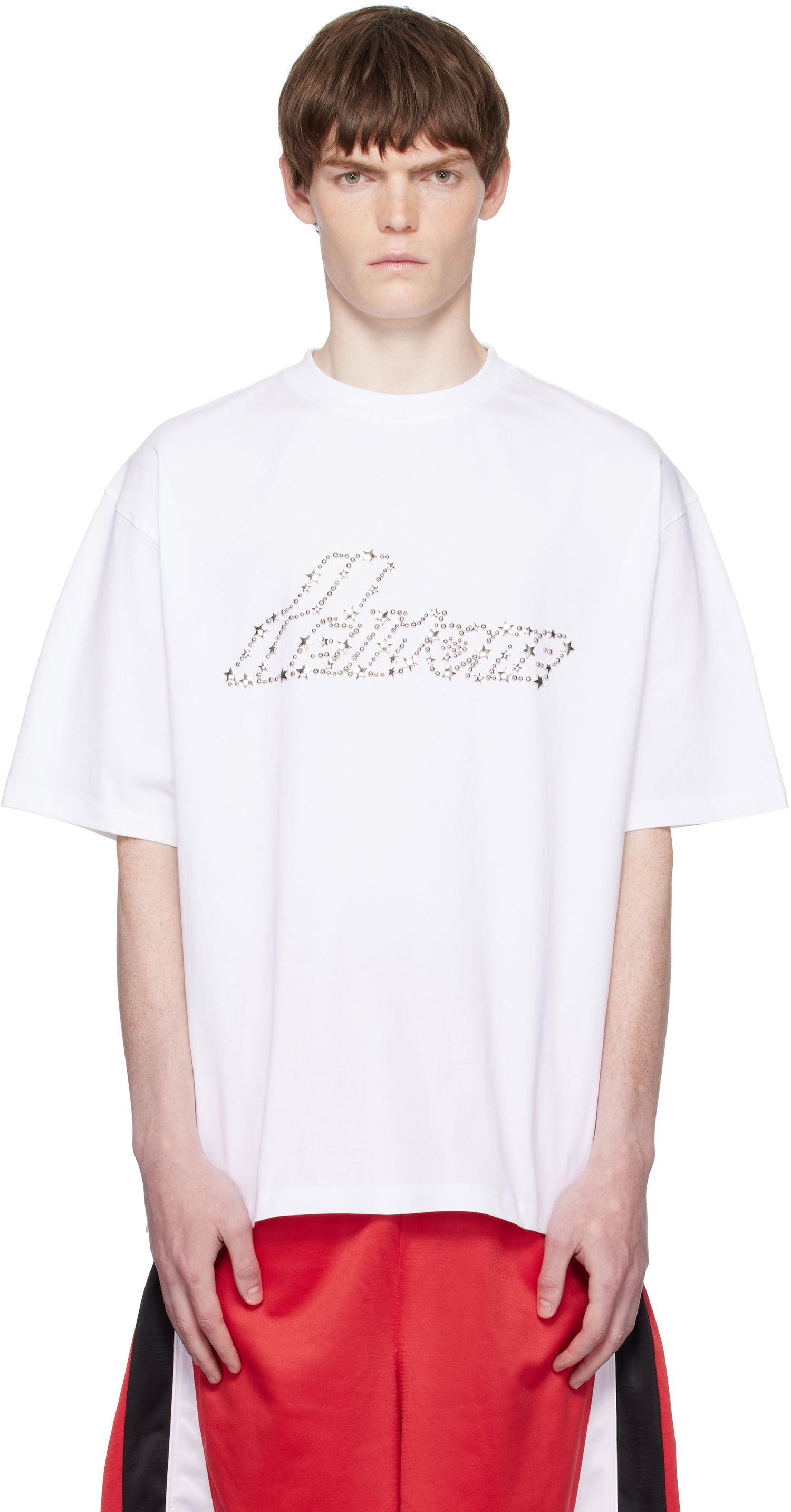 Тениска We11done We11done Pearly Logo T-Shirt Бяло | WD-TT2-25-735-U-WH, 0