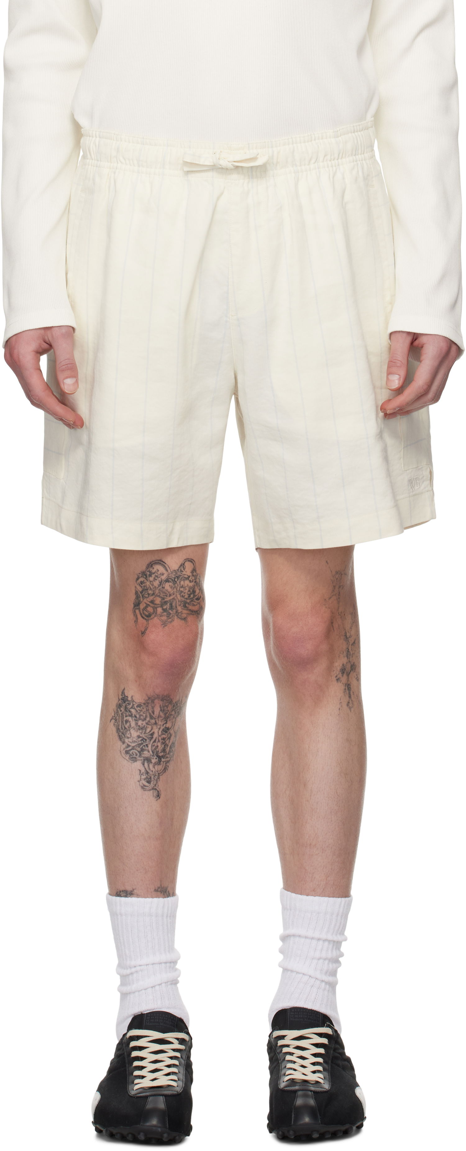 Къси панталони Wales Bonner Wales Bonner Garden Shorts Бяло | MS25TR23-VI02-0959 FLUID VISCO, 0