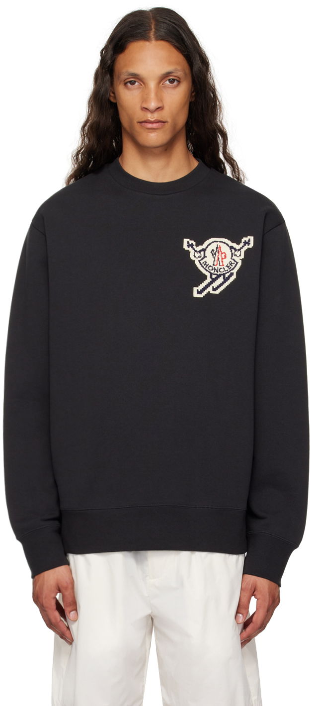 Пуловер Moncler Black Appliqué Sweater Черно | J20918G00016899V4, 0