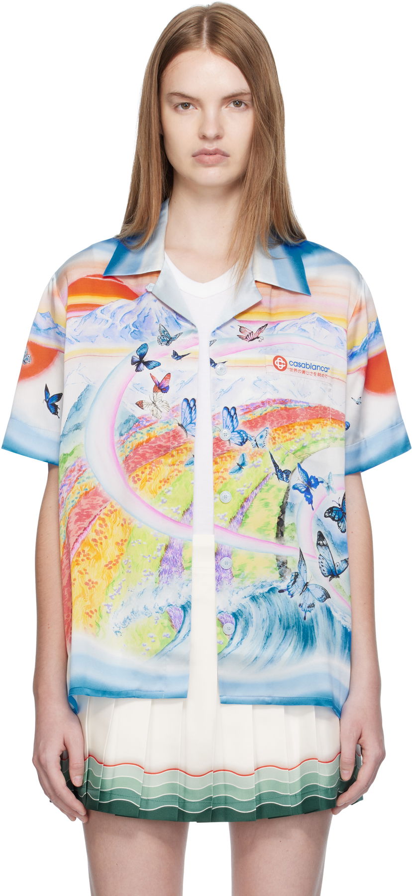 Риза Casablanca Casablanca Silk Resort Print Shirt Многоцветен | WPF25-SH-200-02