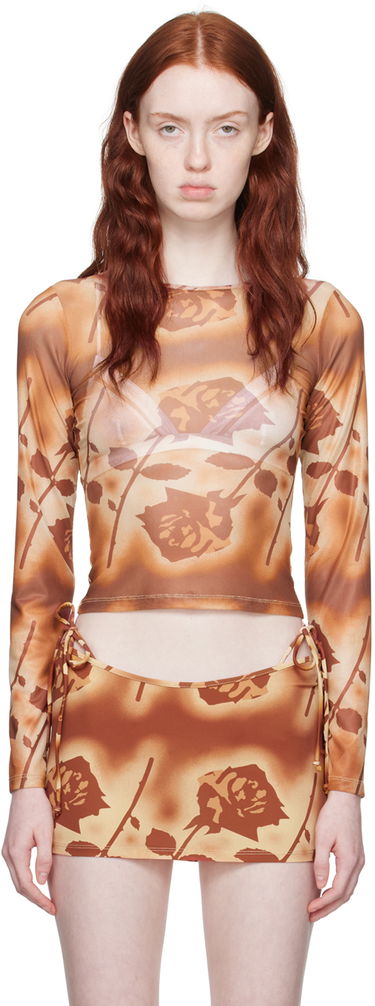 Пола Miaou Miaou Floral Long Sleeve Top Кафяво | 7029PM2SRO, 0
