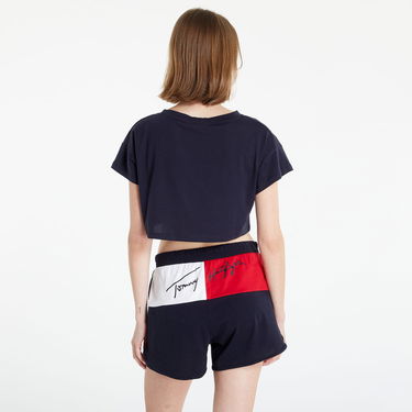 Съкратен топ Tommy Hilfiger Cropped T-shirt Тъмно синьо | UW0UW03467-DW5, 3