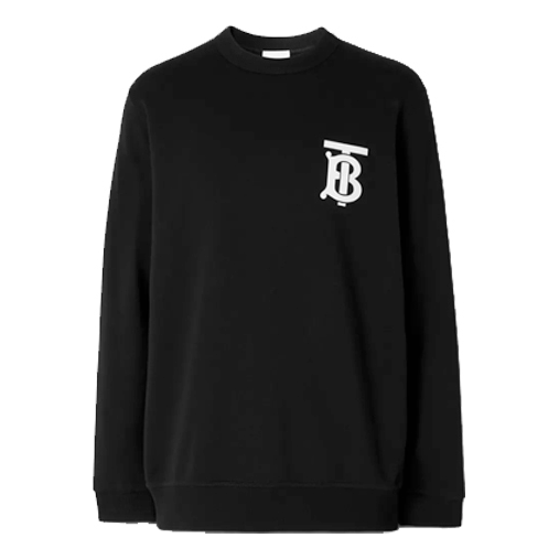 Пуловер Burberry Burberry TB Monogram Crewneck Sweatshirt Черно | 8024602