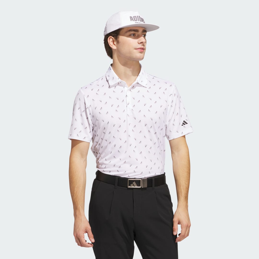 Поло тениска adidas Performance Ultimate365 Printed Mesh Golf Polo Бяло | JF4908, 0