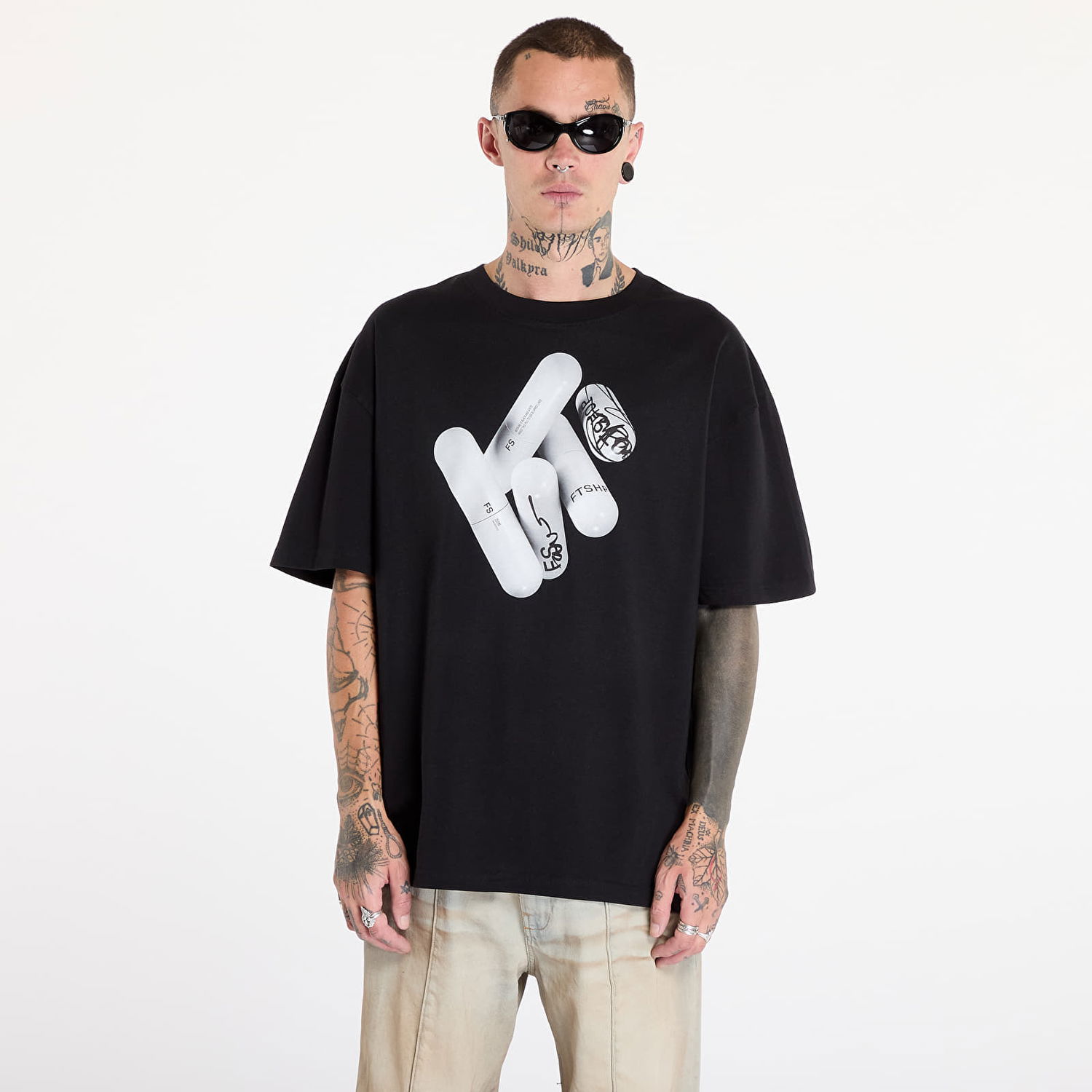 Тениска Footshop FTSHP White Pill T-Shirt UNISEX Black S Черно | FTSHP_426, 0