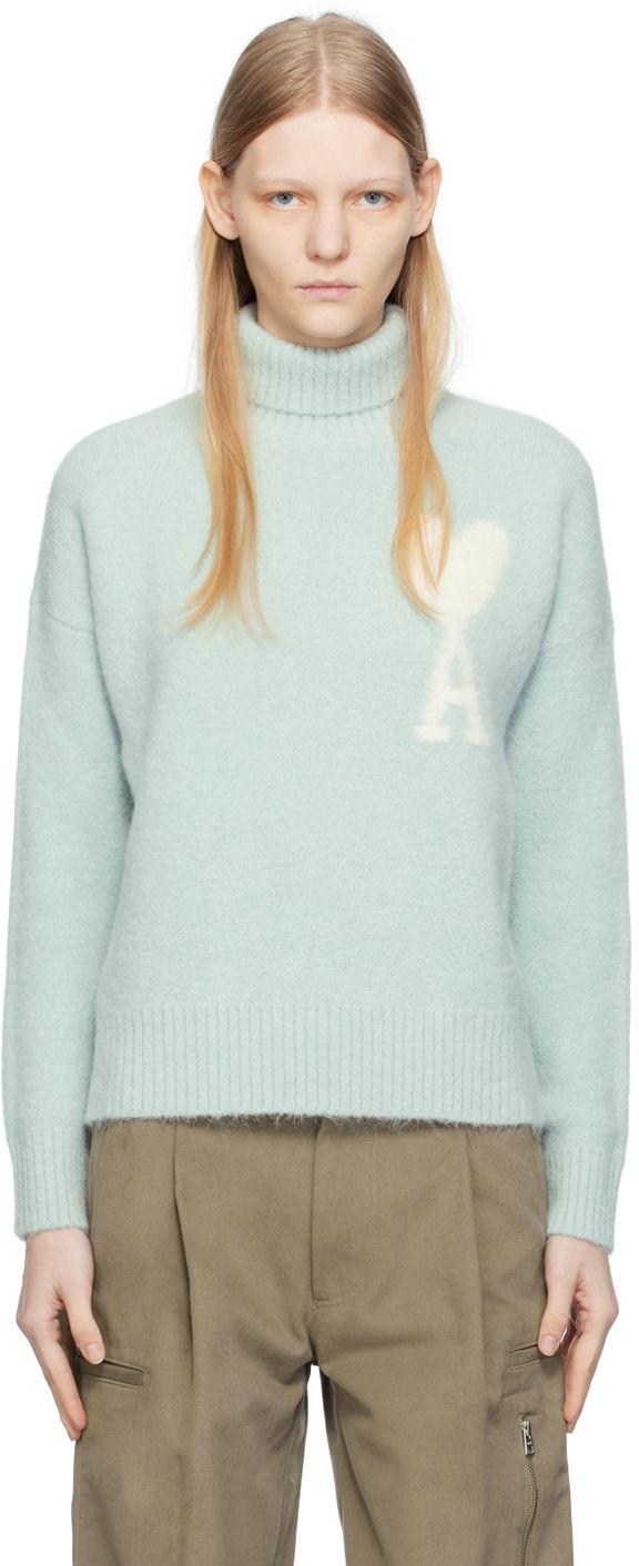 Пуловер AMI Turtleneck Тюркоазено | UKS425.KN0032, 0