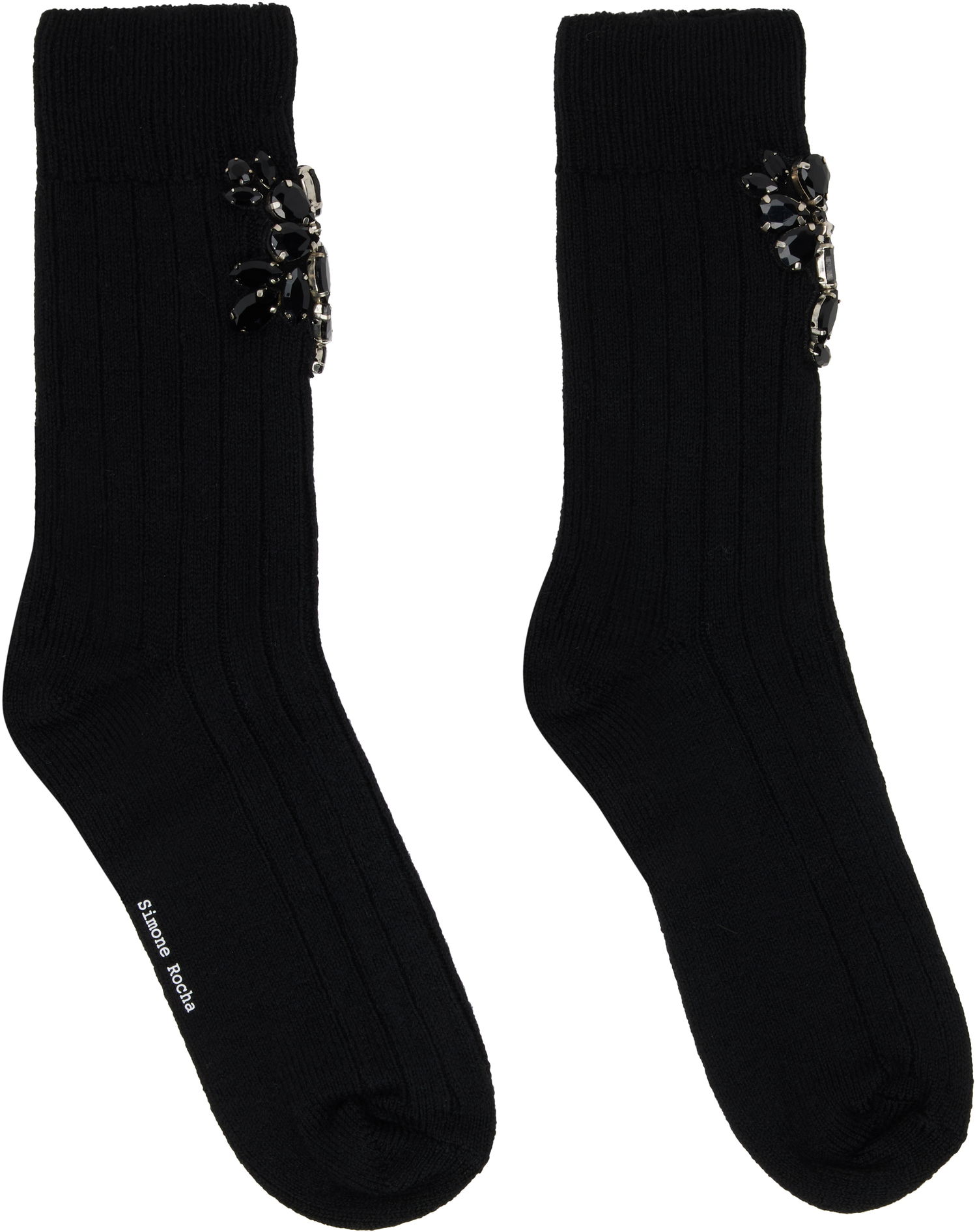 Чорапи Simone Rocha Simone Rocha Embellished Rose Ankle Socks Черно | SOCK66B 0634, 0
