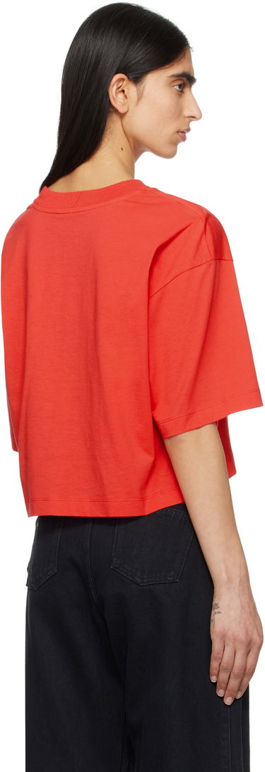 Съкратен топ Marni Marni Boxy Cropped Scribbled Logo T-Shirt Червено | THJE0333P5 USCX42, 2