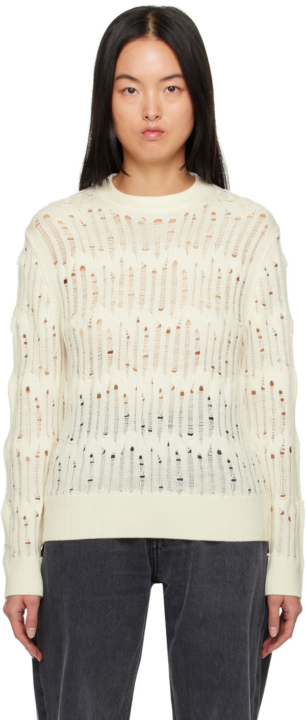 Пуловер Eytys Distressed Knit Sweater Бяло | A259002, 0