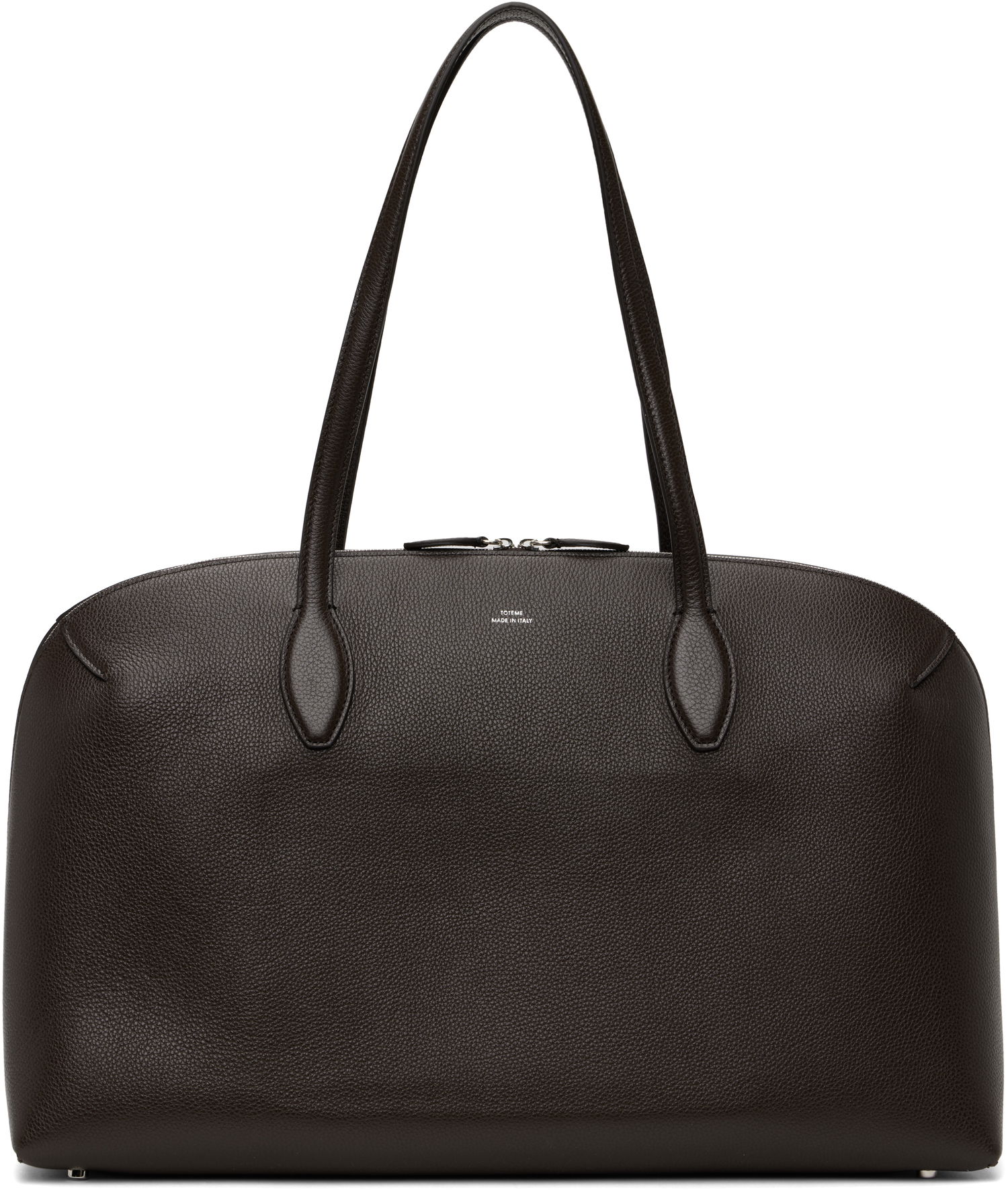 Голяма пазарска чанта TOTEME TOTEME Grained-Leather Day Tote Кафяво | 252-WAL0082-LE0139, 0
