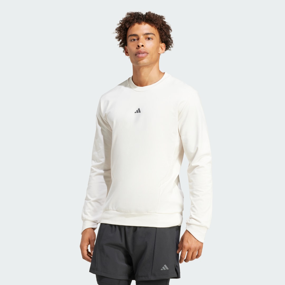Суитчър adidas Performance Yoga Crew Neck Sweatshirt Бяло | JF4239, 0