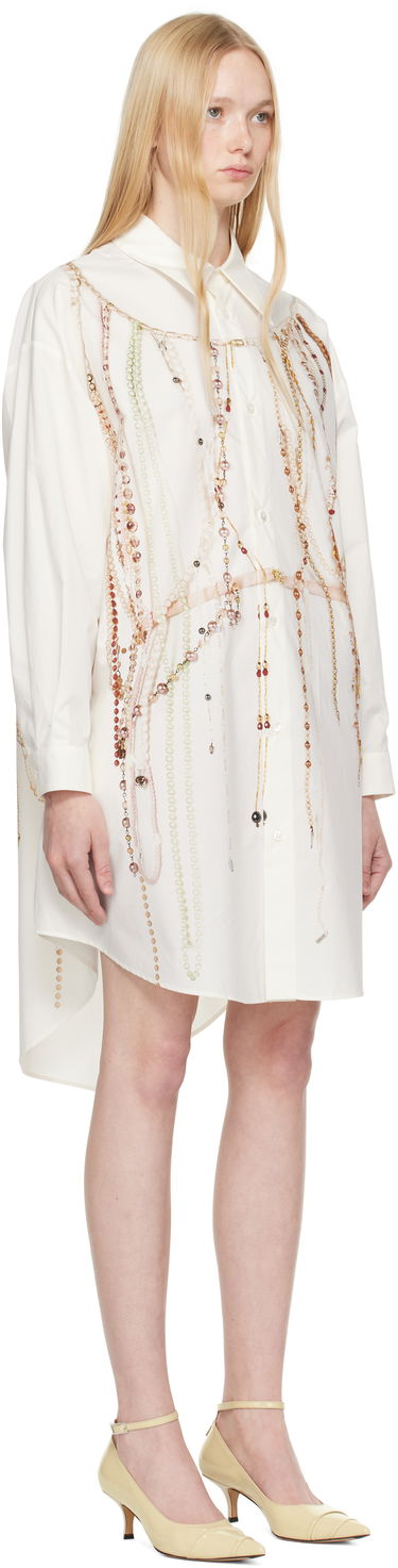 Pокля Maison Margiela MM6 Maison Margiela Pearl Print Shirt Dress Бяло | S62CT0250 M35462, 1