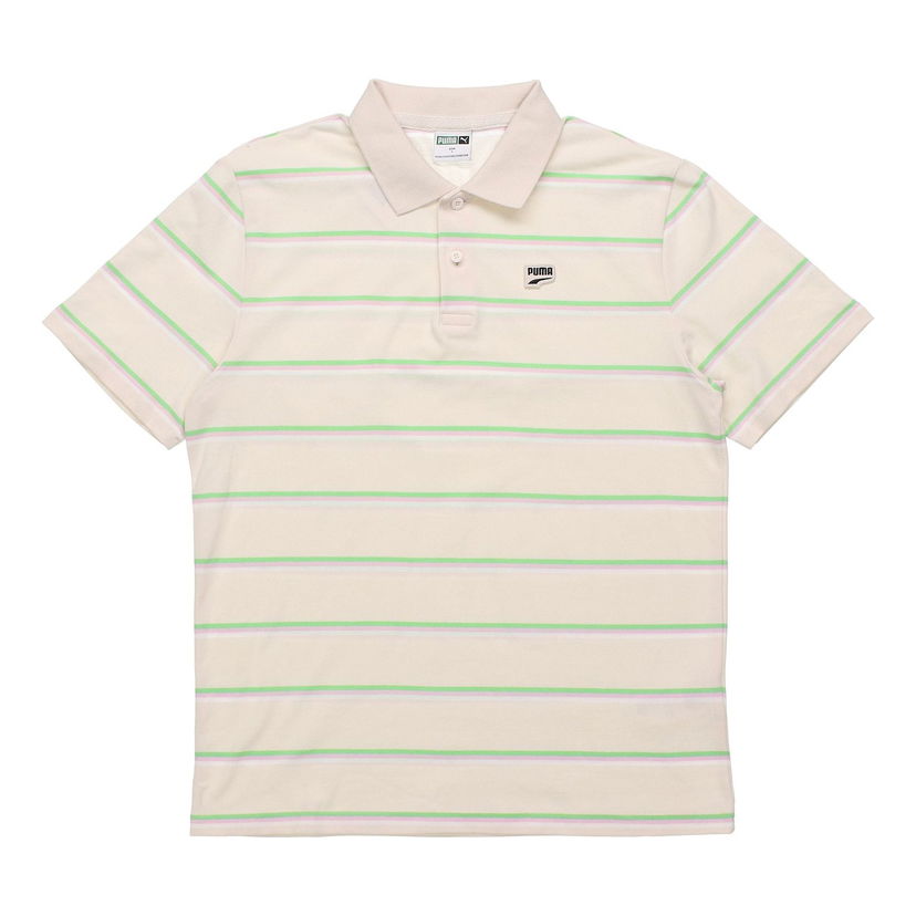 Поло тениска Puma Downtown Stripe Polo Shirt Бежово | 599781-75
