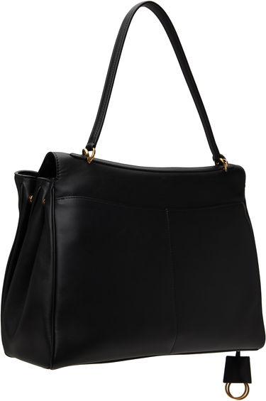 Голяма пазарска чанта Balenciaga Large Rodeo Leather Shoulder Bag Черно | 789744 2AA4V, 2