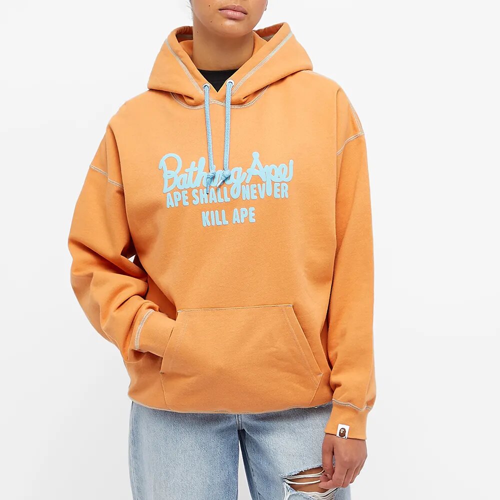 Суитчър BAPE Colour Stitching Oversized Pullover Hoody Оранжево
 | 001PPI302005L-ORG, 0