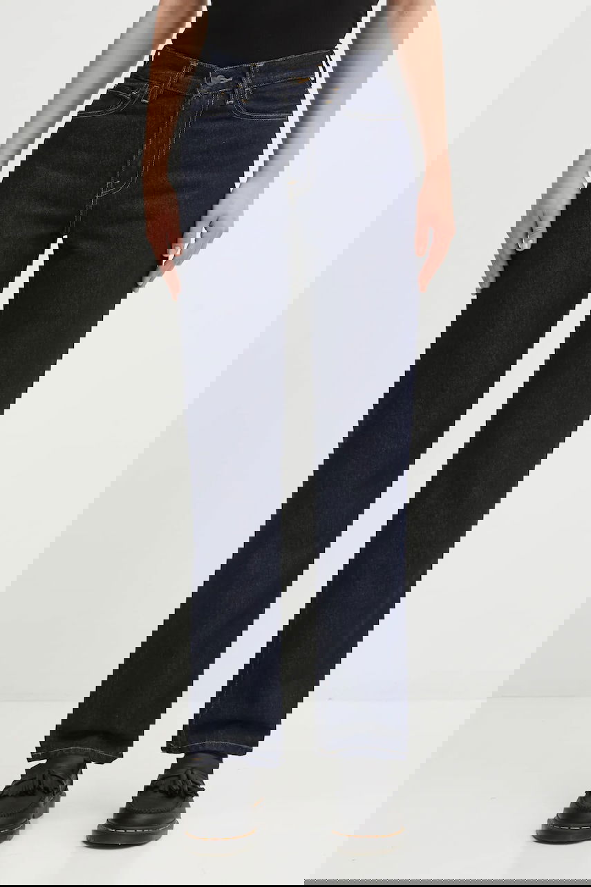 Дънки Carhartt WIP Noxon Pant high waist straight leg Тъмно синьо | I031920.102, 0