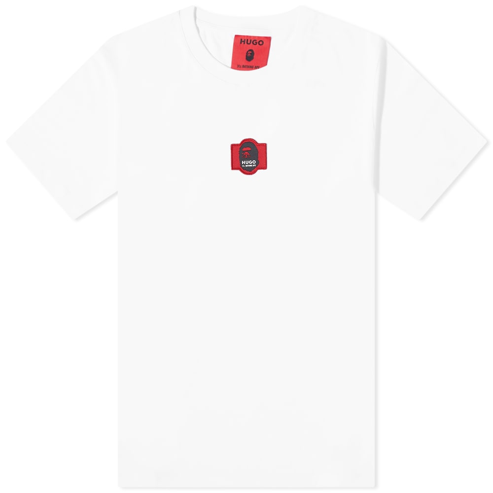Тениска BAPE Hugo x Mr Bathing Ape Logo Tee Бяло | 007CSI231903C-WHT, 0