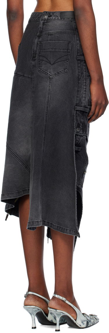 Пола Feng Chen Wang Feng Chen Wang Deconstructed Denim Midi Skirt Сиво | FWF18SK04, 2