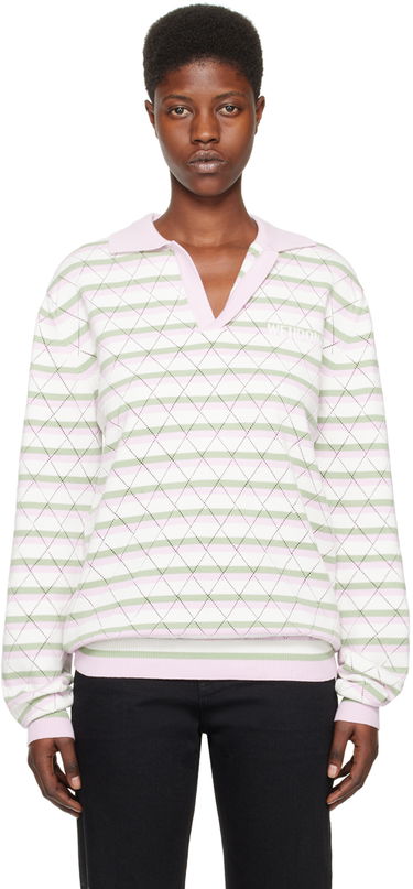 Пуловер We11done We11done Striped Knit Polo Shirt Многоцветен | WD-KT0-24-639-U-LP, 0