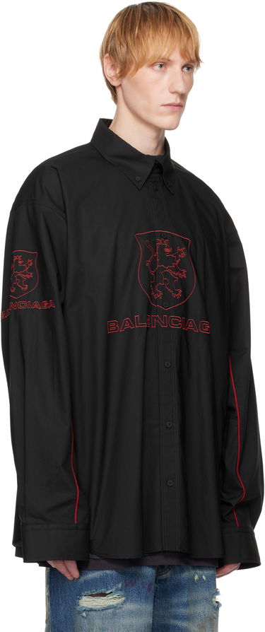 Риза Balenciaga Balenciaga Embroidered Long Sleeve Shirt Черно | 814601TNM60, 1