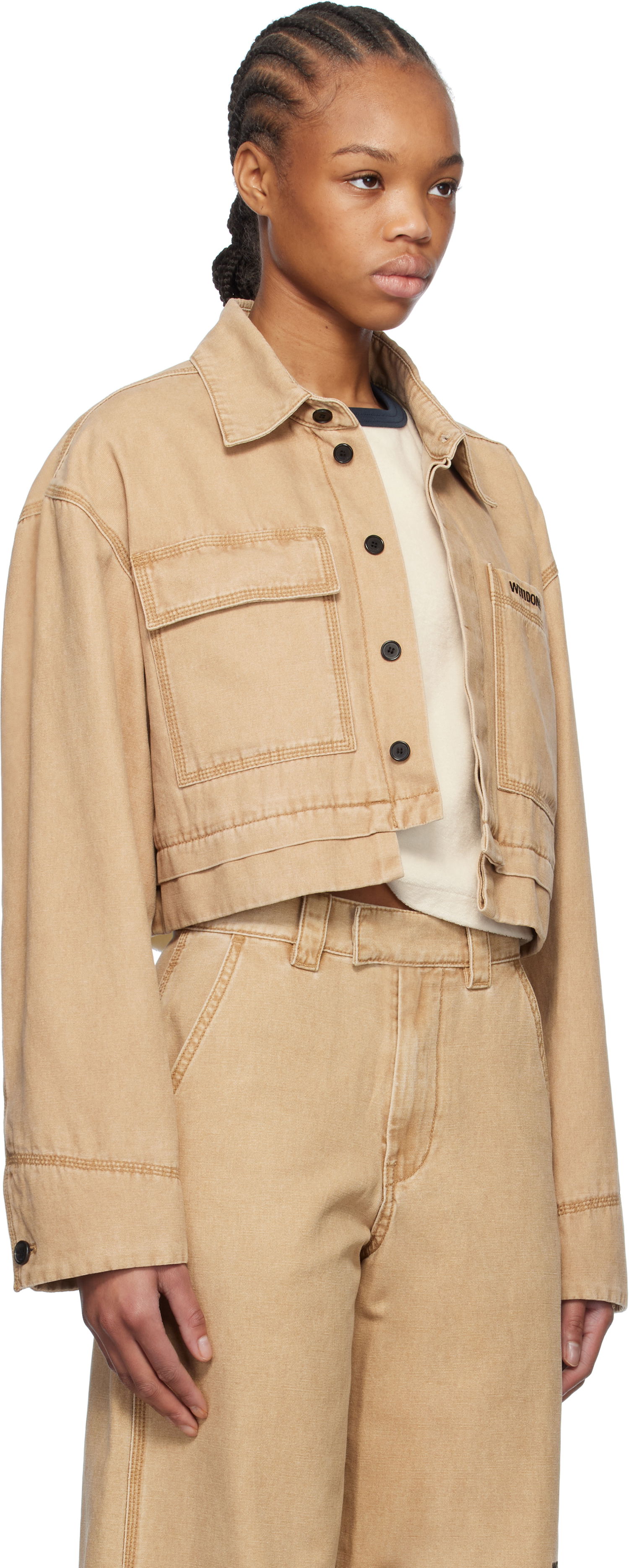 Яке We11done We11done Cropped Work Jacket Бежово | WD-JK0-25-055-W-BG, 1