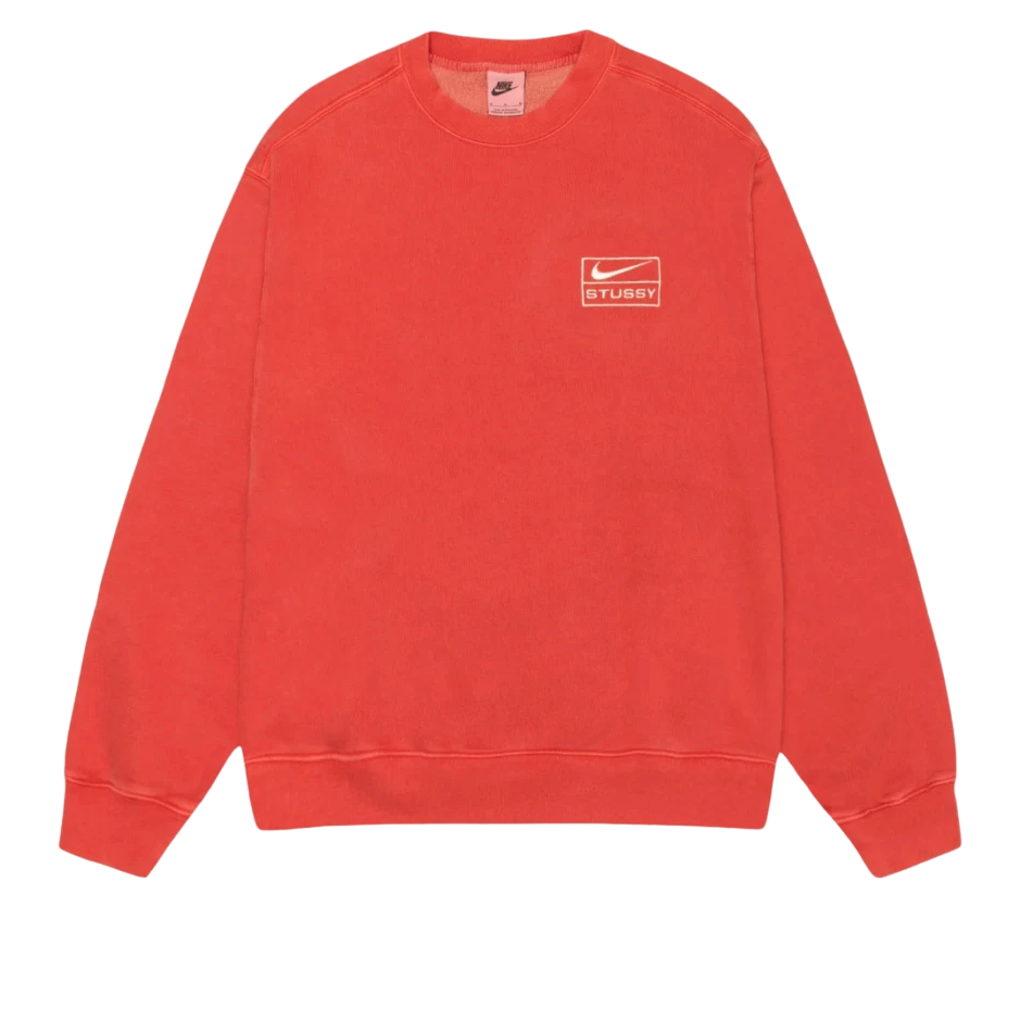 Пуловер Nike Pigment Dyed Fleece Crew Sweater Червено | FQ3015-642, 0