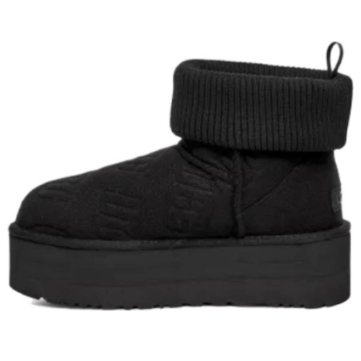 Кецове и обувки UGG Classic Mini Platform Felted Boots Черно | 1144047-BLK