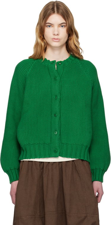 Пуловер YMC Atomic Knitted Button-Up Cardigan Зелено | Q8ZMM, 0