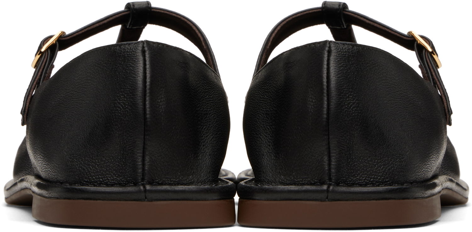 Кецове и обувки The Row The Row Square T-Strap Ballerina Flats Черно | F1599-SL3, 1
