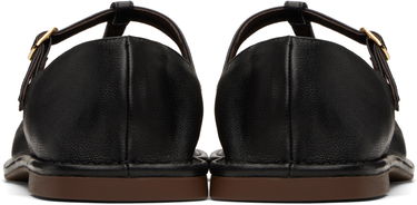 Кецове и обувки The Row The Row Square T-Strap Ballerina Flats Черно | F1599-SL3, 1