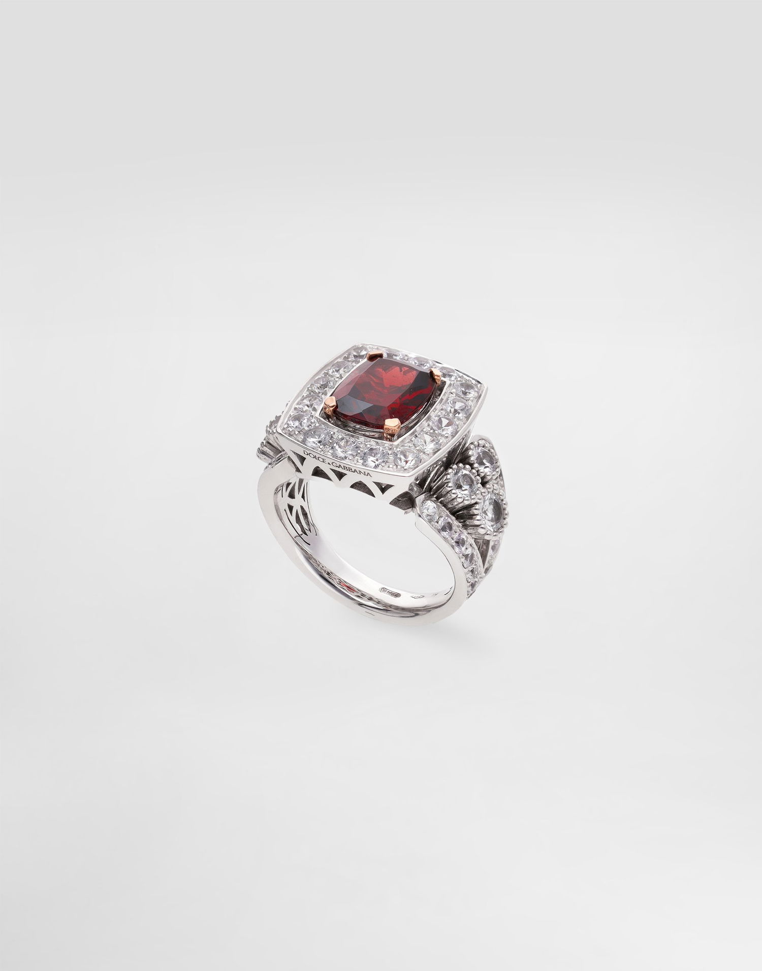 Пръстен Dolce & Gabbana Dolce & Gabbana Eleganza Garnet and Sapphire Ring, 18K White and Rose Gold Червено | WRSA4GWGAR1W8266, 1