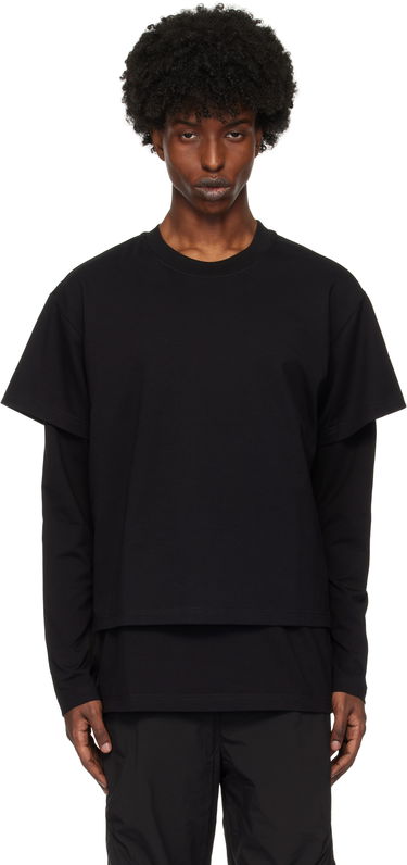 Тениска HELIOT EMIL Layered Crewneck T-Shirt Черно | AW24_M_09_124_BLK01, 0