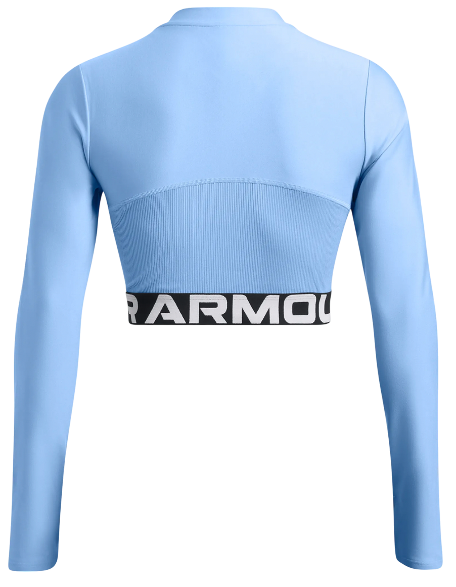 Съкратен топ Under Armour HeatGear Rib 1/4 Zip Long Sleeve Синьо | 1388692-465, 1