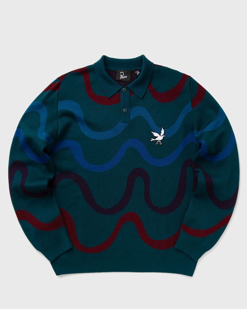 Поло тениска By Parra Colored Soundwave Knitted Polo Зелено | 51325