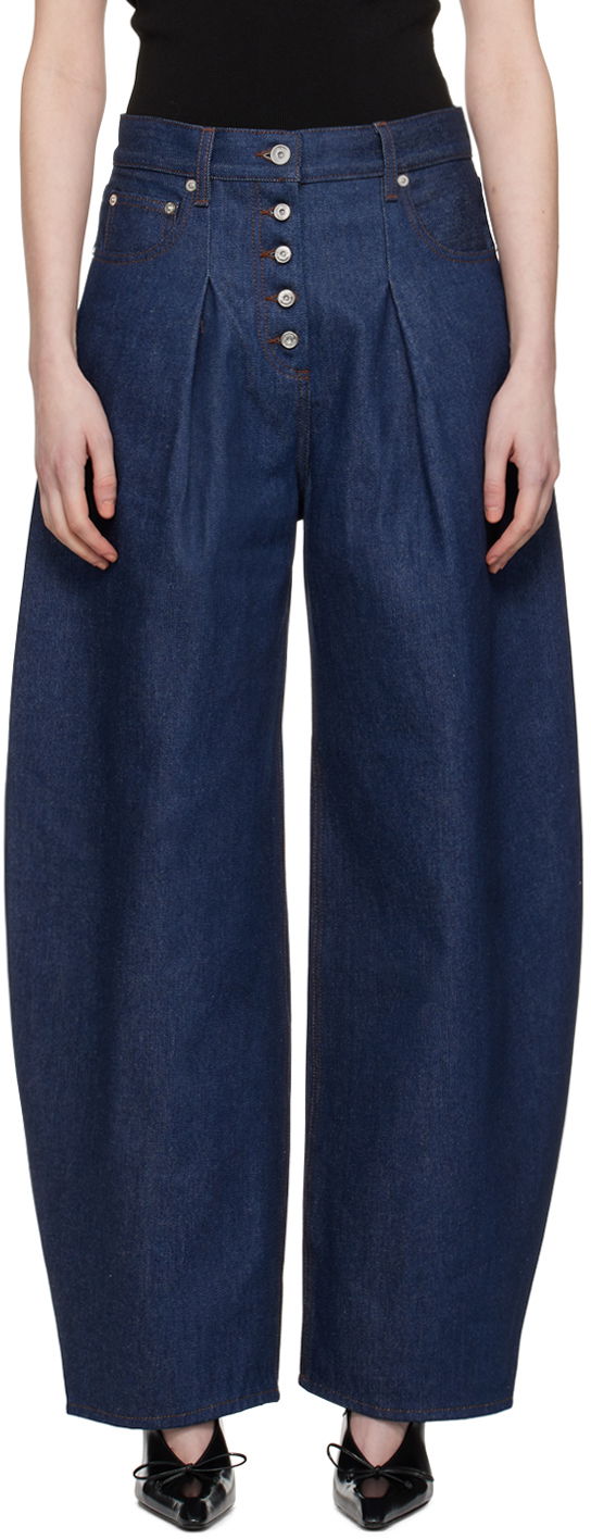 Панталони и дънки Jacquemus Blue Les Sculptures 'Le de-Nîmes Ovalo' Jeans Тъмно синьо | 24E241DE041-1513, 0
