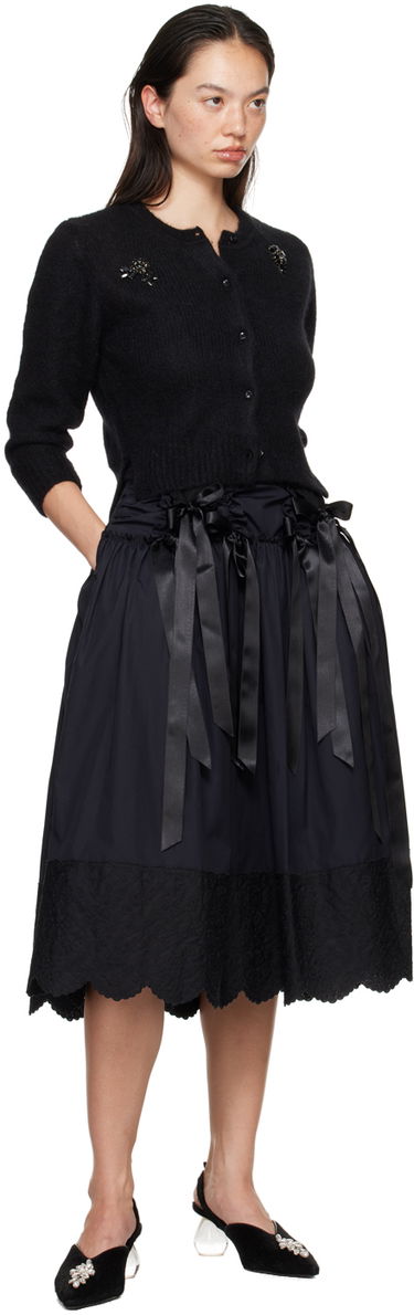 Пуловер Simone Rocha Simone Rocha Cropped Alpaca Knit Cardigan Черно | MIMK2TB 0657, 3