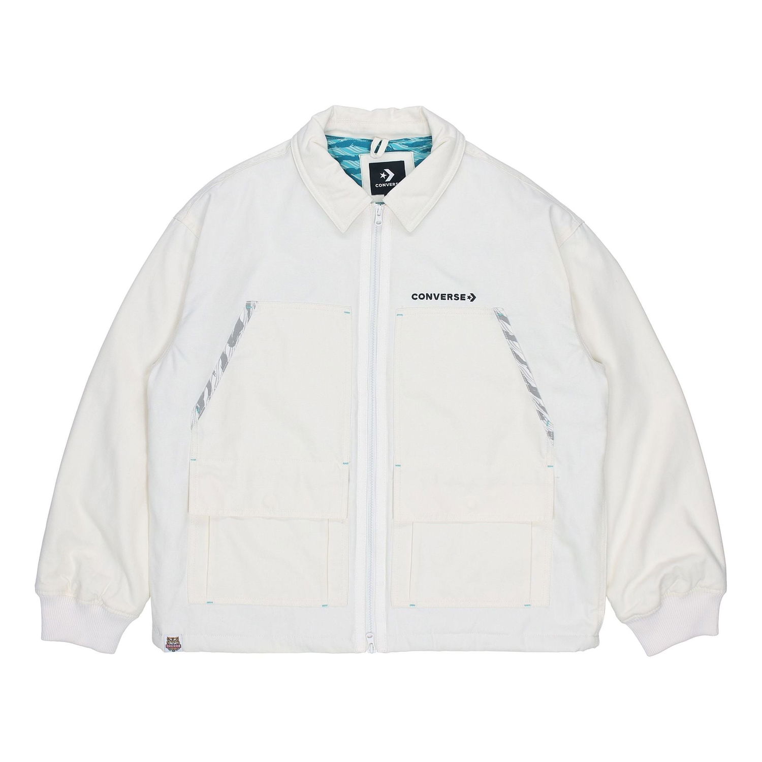 Яке Converse New Year Series Logo Print Lapel Jacket Бяло | 10024149-A01, 0